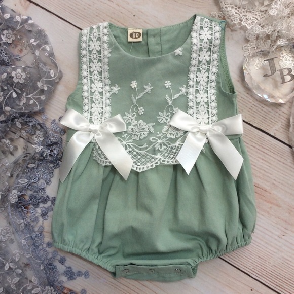sage green baby dress